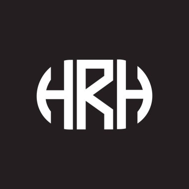 Siyah arka planda HRH harf logosu tasarımı. HRH yaratıcı harflerin baş harfleri logo kavramı. HRH harf tasarımı.