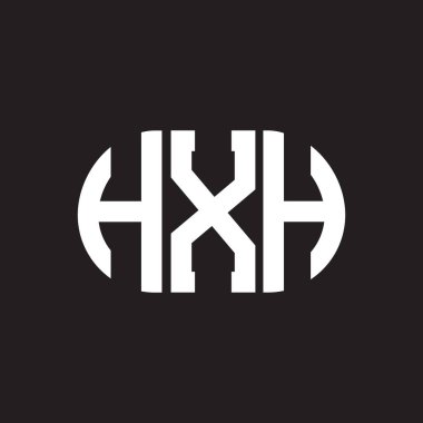 Siyah arkaplanda HXH harf logosu tasarımı. HXH yaratıcı harflerin baş harfleri logo kavramı. HXH harf tasarımı.