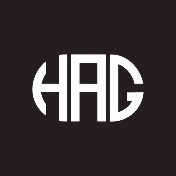 Diseño Del Logotipo Letra Hag Sobre Fondo Negro Hag Iniciales — Archivo Imágenes Vectoriales