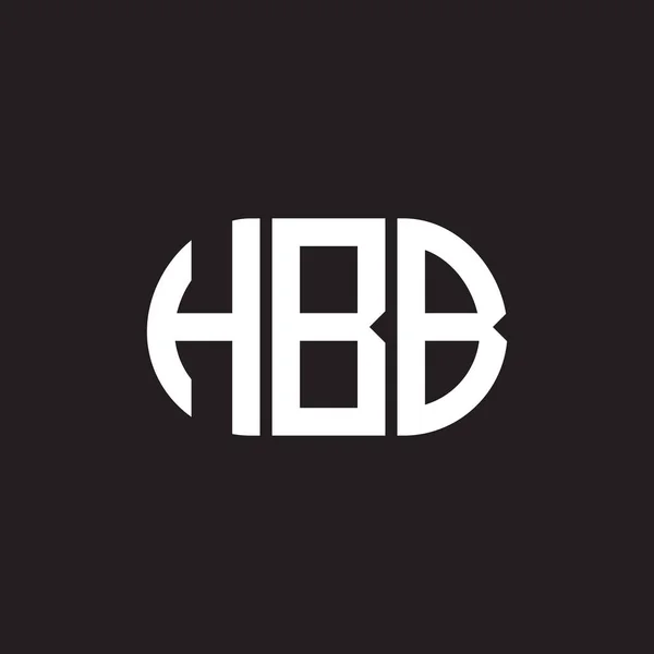 Logo Lettera Hbb Sfondo Nero Logo Creativo Con Iniziali Hbb — Vettoriale Stock