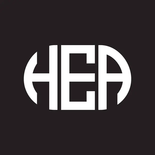 Hea Letter Logo Design Auf Schwarzem Hintergrund Hea Kreative Initialen — Stockvektor