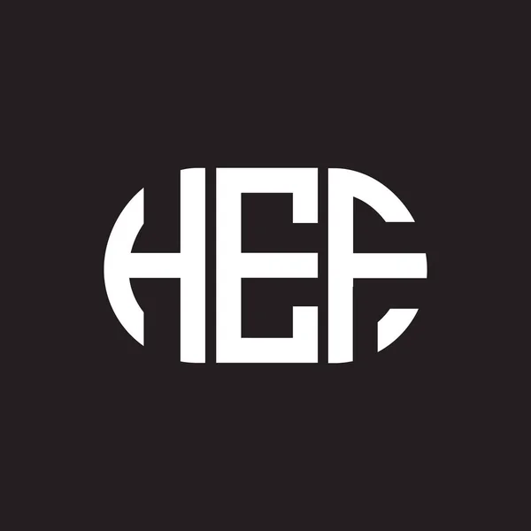Diseño Del Logotipo Letra Hef Sobre Fondo Negro Hef Iniciales — Archivo Imágenes Vectoriales
