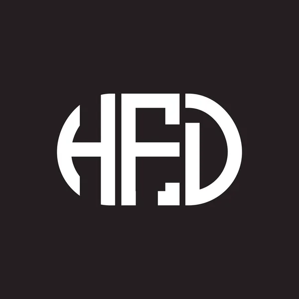Hfd Letter Logo Ontwerp Zwarte Achtergrond Hfd Creatieve Initialen Letter — Stockvector