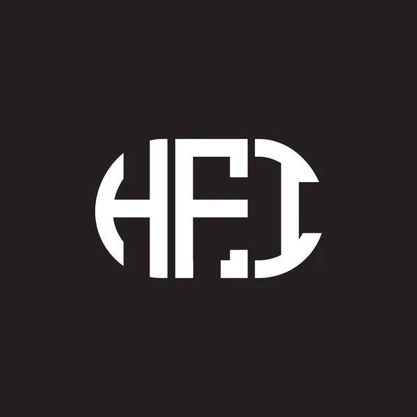 Hfi Letter Logo Ontwerp Zwarte Achtergrond Hfi Creatieve Initialen Letter — Stockvector