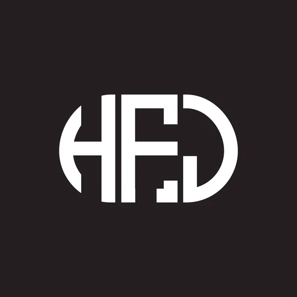 Hfj Letter Logo Ontwerp Zwarte Achtergrond Hfj Creatieve Initialen Letter — Stockvector
