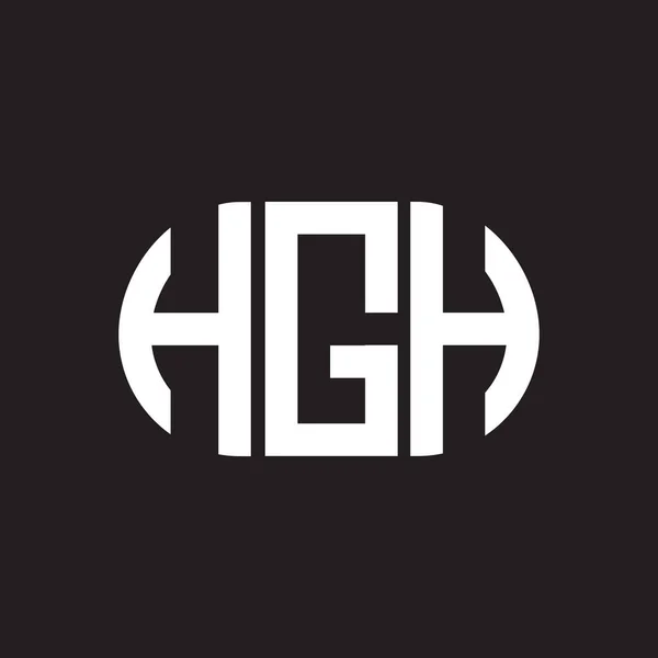Hgh Brief Logo Design Auf Schwarzem Hintergrund Hgh Kreative Initialen — Stockvektor