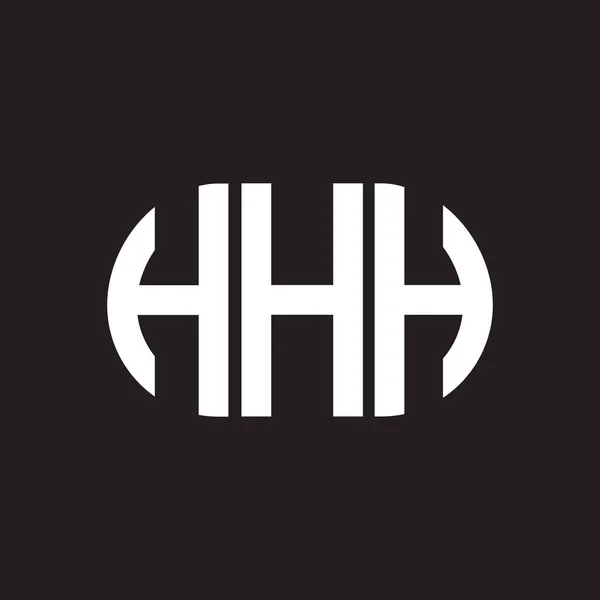 Diseño Del Logotipo Letra Hhh Sobre Fondo Negro Hhh Iniciales — Archivo Imágenes Vectoriales