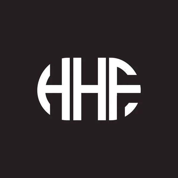 Diseño Del Logotipo Letra Hhf Sobre Fondo Negro Hhf Iniciales — Archivo Imágenes Vectoriales