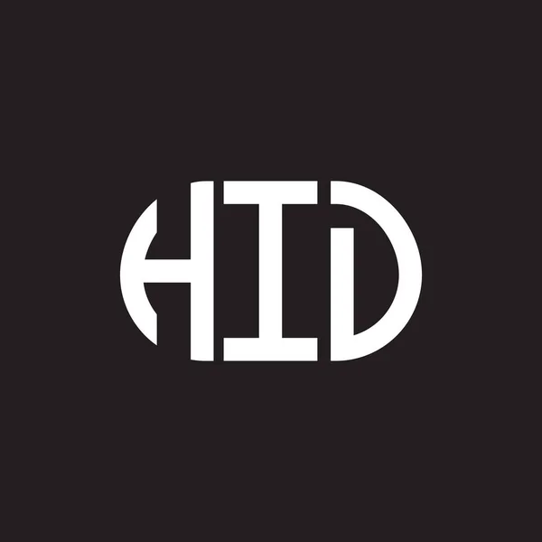 Hid Letter Logo Design Black Background Hid Creative Initials Letter — Stock Vector