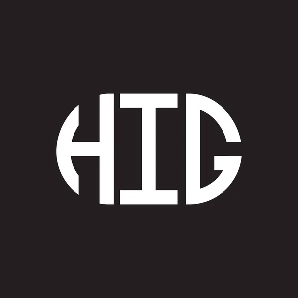 Hig Letter Logo Design Black Background Hig Creative Initials Letter — Stock Vector