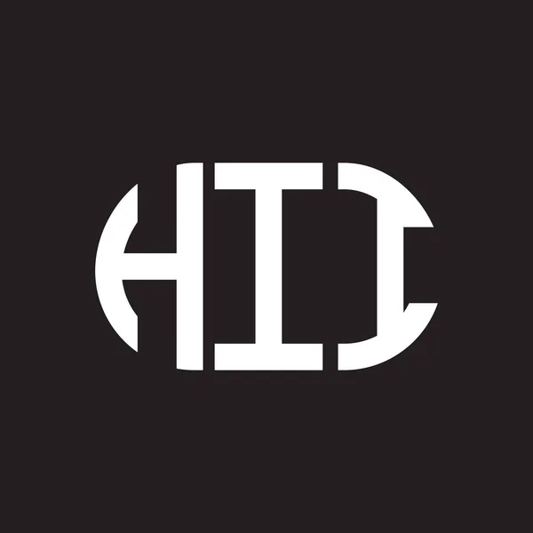 Diseño Del Logotipo Letra Hii Sobre Fondo Negro Hii Iniciales — Archivo Imágenes Vectoriales