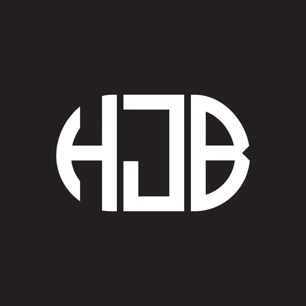 黒い背景にHjbの文字のロゴデザイン Hjbクリエイティブイニシャルレターロゴコンセプト Hjb手紙デザイン — ストックベクタ