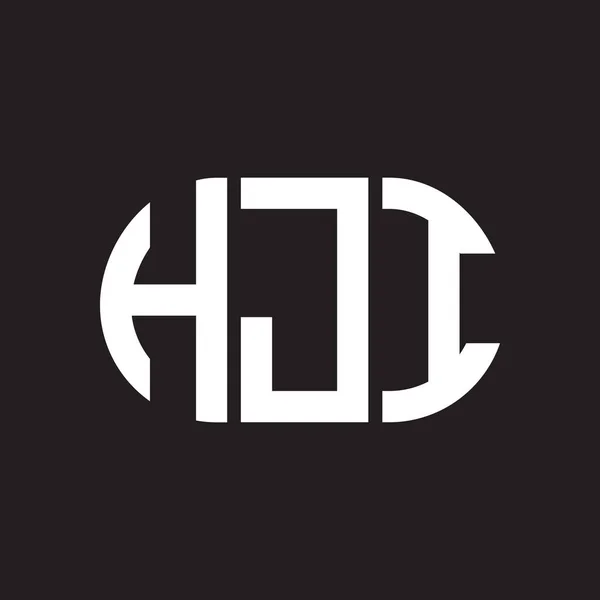 Hji Letter Logo Ontwerp Zwarte Achtergrond Hji Creatieve Initialen Letter — Stockvector