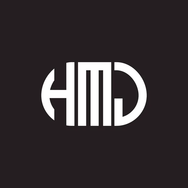 Hmj字母标识设计为黑色背景 Hmj创意首字母首字母标识概念 Hmj字母设计 — 图库矢量图片