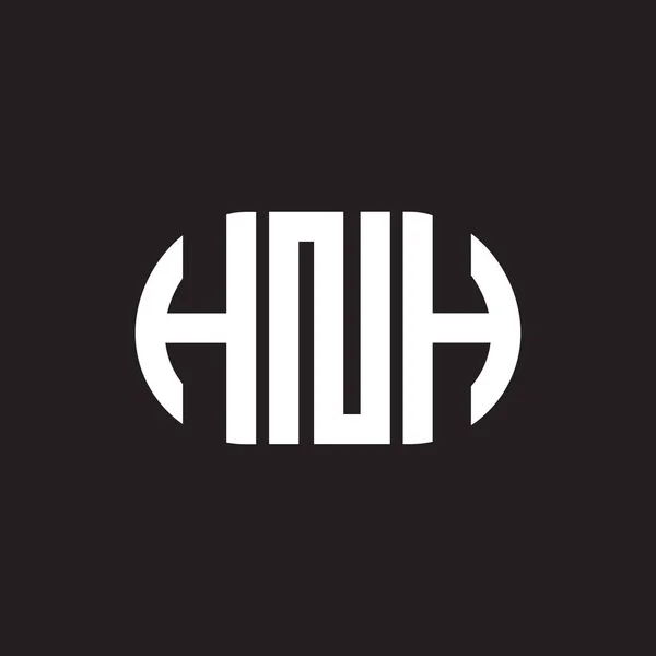 Σχεδιασμός Λογότυπου Γραμμάτων Hnh Μαύρο Φόντο Hnh Δημιουργικά Αρχικά Γράμμα — Διανυσματικό Αρχείο