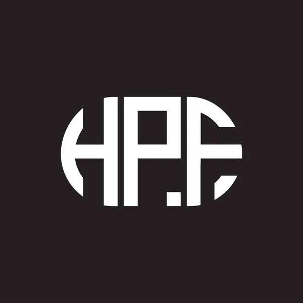 Diseño Del Logotipo Letra Hpf Sobre Fondo Negro Hpf Iniciales — Archivo Imágenes Vectoriales