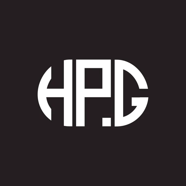 Diseño Del Logotipo Letra Hpg Sobre Fondo Negro Hpg Iniciales — Archivo Imágenes Vectoriales