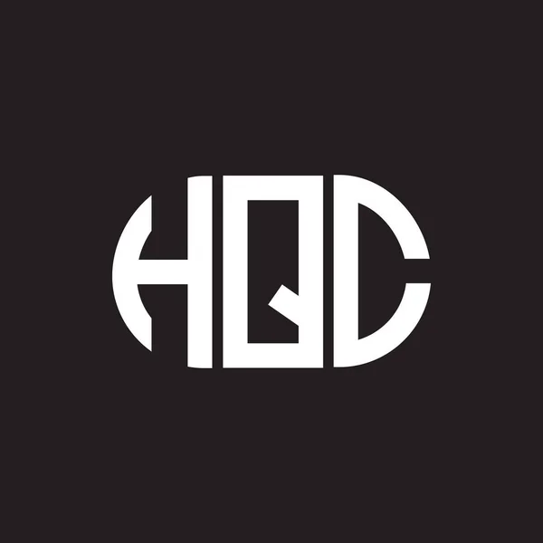 Stampa Logo Lettera Hqc Disegno Sfondo Nero Hqc Creativo Iniziali — Vettoriale Stock