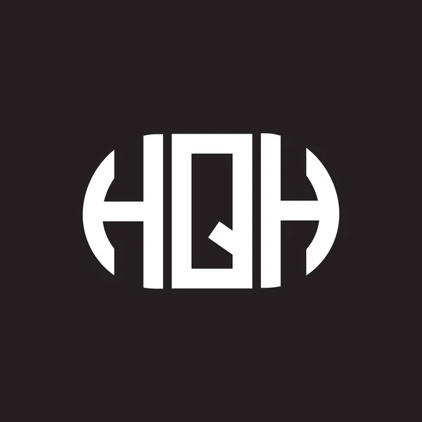黒の背景にHqhの手紙のロゴデザイン Hqhクリエイティブイニシャルレターロゴコンセプト Hqhレターデザイン — ストックベクタ
