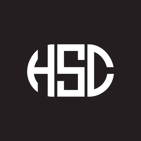 Diseño Del Logotipo Letra Hsc Sobre Fondo Negro Hsc Iniciales — Archivo Imágenes Vectoriales