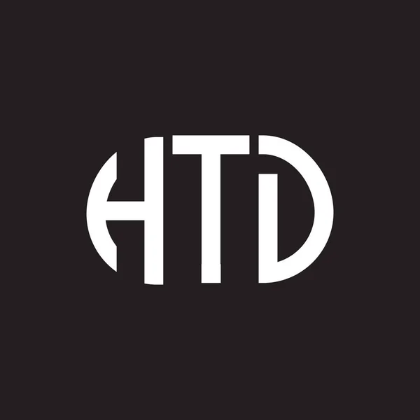 Htd Letter Logo Design Auf Schwarzem Hintergrund Htd Kreative Initialen — Stockvektor