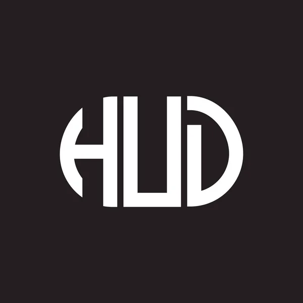 Projekt Logo Litery Hud Czarnym Tle Kreatywne Inicjały Hud Koncepcja — Wektor stockowy