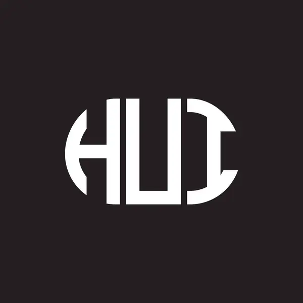 Hui Logo Ontwerp Zwarte Achtergrond Hui Creatieve Initialen Letter Logo — Stockvector