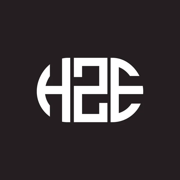 Hze Letter Logo Design Black Background Hze Creative Initials Letter — Stock Vector