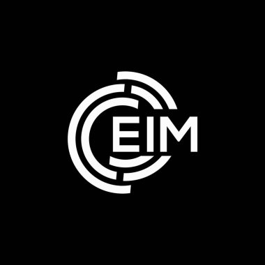Siyah arka planda EIM harfi logo tasarımı. EIM yaratıcı harfler logosu konsepti. EIM harf tasarımı.