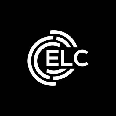 Siyah arka planda ELC harf logosu tasarımı. ELC yaratıcı harflerin baş harfleri logo konsepti. ELC harf tasarımı.