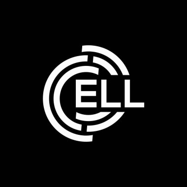 Siyah arka planda ELL harf logosu tasarımı. ELL yaratıcı harflerin baş harfleri logo kavramı. ELL harf tasarımı.