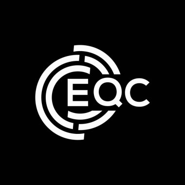 Siyah arka planda EQC harf logosu tasarımı. EQC yaratıcı harflerin baş harfleri logo kavramı. EQC harf tasarımı.