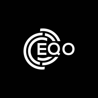 Siyah arka planda EQO harf logosu tasarımı. EQO yaratıcı harflerin baş harfleri logo kavramı. EQO harf tasarımı.