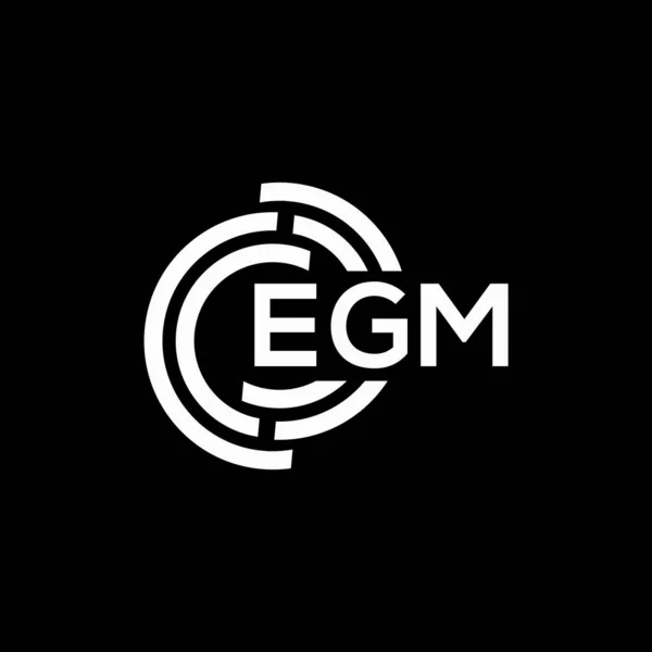 Egm Дизайн Літер Чорному Тлі Творчі Ініціали Egm Мають Концепцію — стоковий вектор