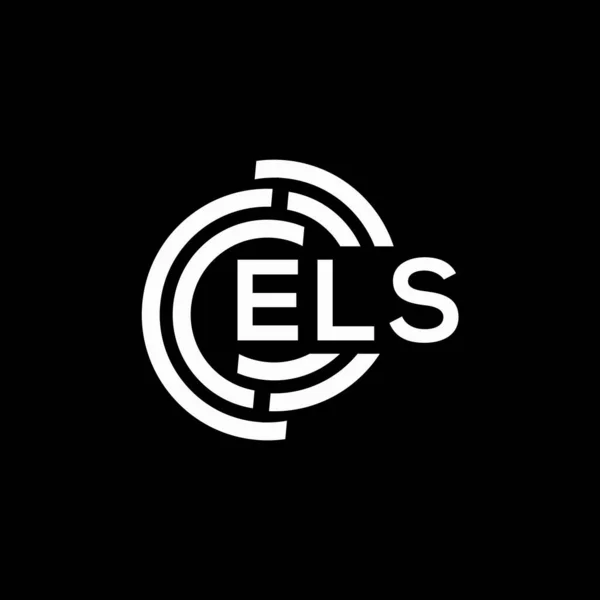 Diseño Del Logotipo Letra Els Sobre Fondo Negro Els Iniciales — Vector de stock