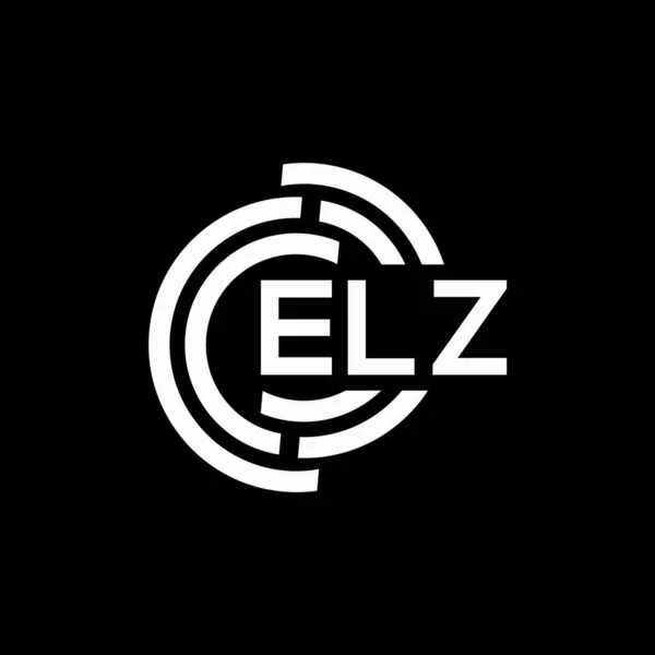 Elz Carta Logotipo Design Fundo Preto Elz Iniciais Criativas Conceito — Vetor de Stock