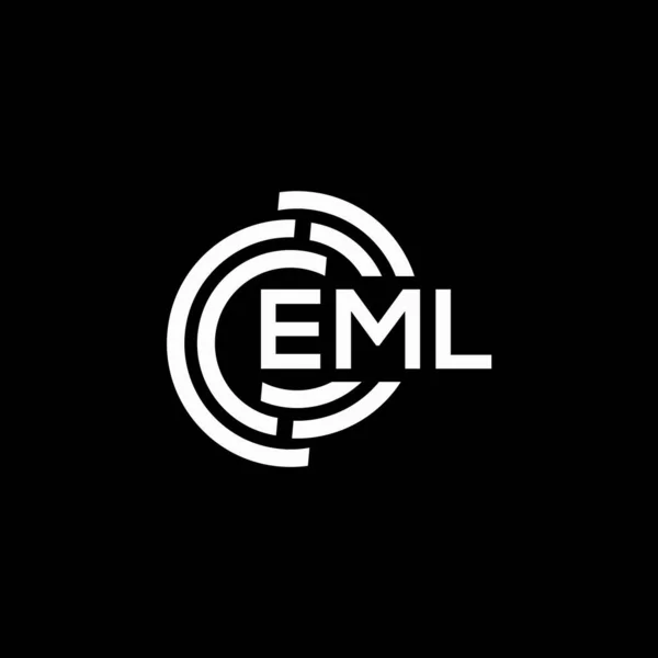 Eml Γράμμα Σχέδιο Λογότυπο Μαύρο Φόντο Δημιουργικά Αρχικά Eml Έννοια — Διανυσματικό Αρχείο