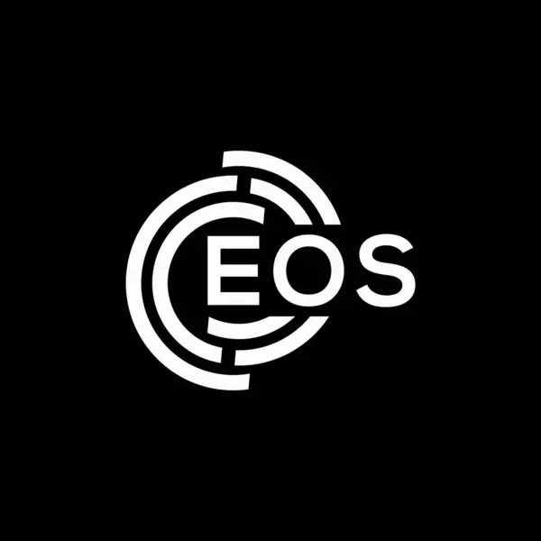 Eos Brev Logotyp Design Svart Bakgrund Eos Kreativa Initialer Brev — Stock vektor