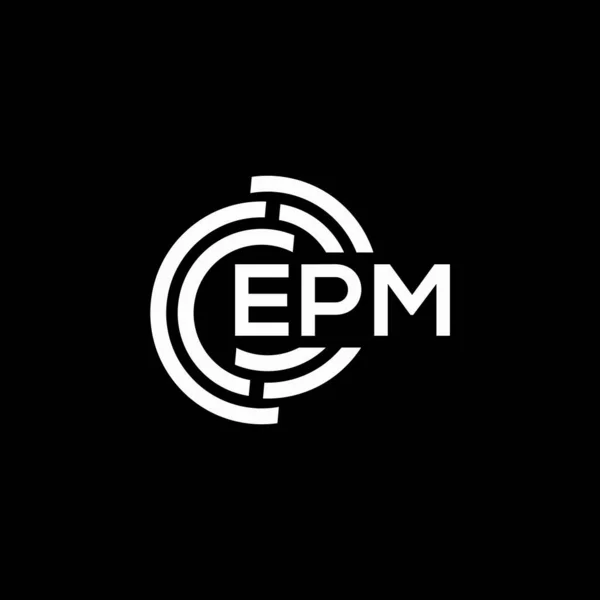 Σχεδιασμός Λογότυπου Γράμματος Epm Μαύρο Φόντο Δημιουργικά Αρχικά Epm Έννοια — Διανυσματικό Αρχείο