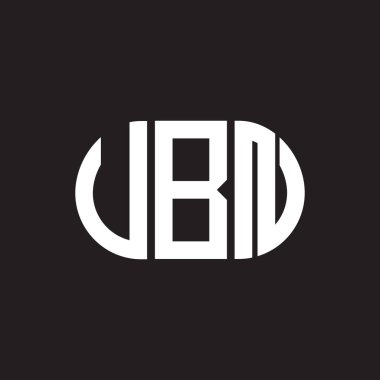 Siyah arkaplanda UBN harf logosu tasarımı. UBN yaratıcı harflerin baş harfleri logo kavramı. UBN harf tasarımı.