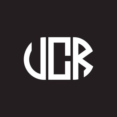 UCR harf logo tasarımı siyah arka planda. UCR yaratıcı harflerin baş harfleri logo kavramı. UCR harf tasarımı.