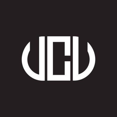 UCU harf logosu tasarımı siyah arka planda. UCU yaratıcı harfler logosu konsepti. UCU harf tasarımı.