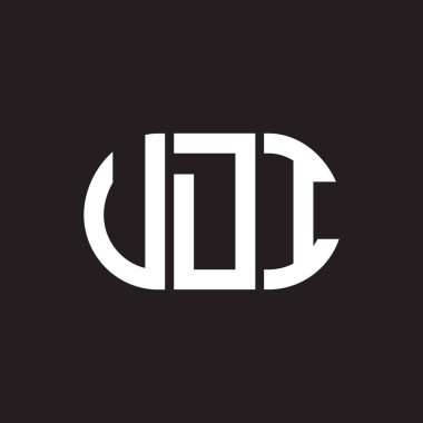 Siyah arka planda UDI harf logosu tasarımı. UDI yaratıcı harflerin baş harfleri logo kavramı. UDI harf tasarımı.