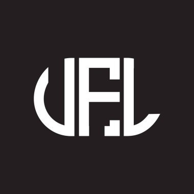 Siyah arkaplanda UFL harf logosu tasarımı. UFL yaratıcı harflerin baş harfleri logo kavramı. UFL harf tasarımı.