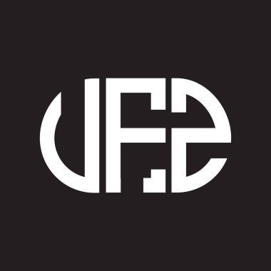 Siyah arkaplanda UFZ harf logosu tasarımı. UFZ yaratıcı harflerin baş harfleri logo kavramı. UFZ harf tasarımı.