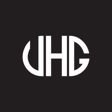 Siyah arkaplanda UHG harf logosu tasarımı. UHG yaratıcı harflerin baş harfleri logo kavramı. UHG harf tasarımı.