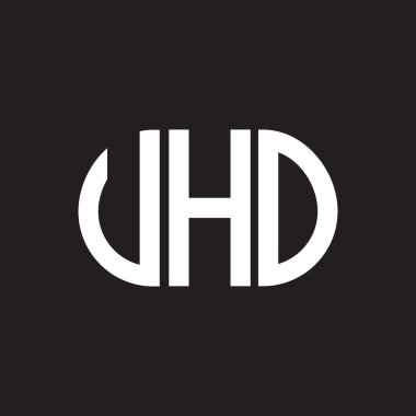 Siyah arka planda UHO harf logosu tasarımı. UHO yaratıcı harflerin baş harfleri logo kavramı. UHO harf tasarımı.
