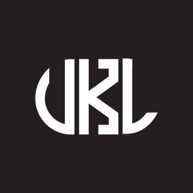 Siyah arkaplanda UKL harf logosu tasarımı. UKL yaratıcı harflerin baş harfleri logo kavramı. UKL harf tasarımı.