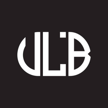 Siyah arkaplanda ULB harfi logo tasarımı. ULB yaratıcı harflerin baş harfleri logo kavramı. ULB harf tasarımı.