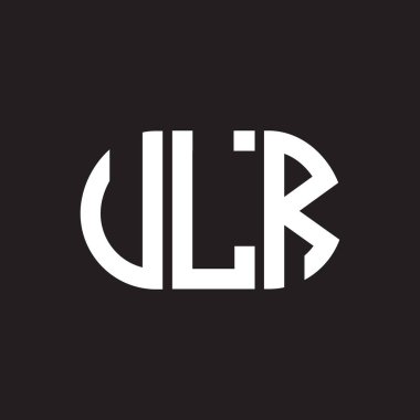 Siyah arkaplanda ULR harf logosu tasarımı. ULR yaratıcı harflerin baş harfleri logo kavramı. ULR harf tasarımı.